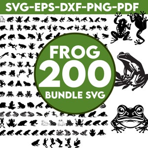 Frog SVG Bundle, Frog PNG, Frog Clipart, Frog Head Svg, Frog Silhouette, Frog SVG Cut Files for Cricut, Tree Frog Svg, Animal Svg