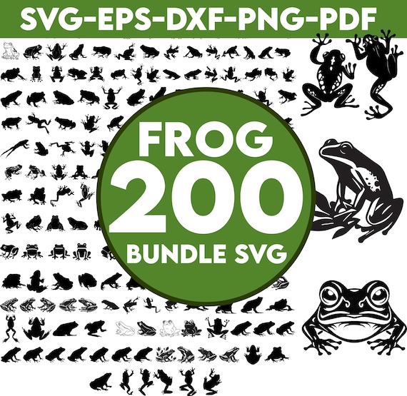 Frog SVG Bundle, Frog PNG, Frog Clipart, Frog Head Svg, Frog Silhouette, Frog SVG Cut Files for Cricut, Tree Frog Svg, Animal Svg