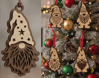 49 Piezas Decoración Navideña De Madera - Adornos Colgantes Para árbol, Gnomes Y Rodajas, Para DIY