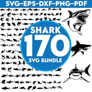 Shark Svg Bundle, Shark Png, Sharks Svg, Cute Shark Svg, Shark Clipart, Shark Silhouette, Shark Cricut,Shark Svg Files,Instant Download
