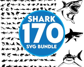 Paquete SVG de tiburón, tiburón PNG, tiburón SVG, tiburón lindo SVG, clipart de tiburón, silueta de tiburón, tiburón Cricut, archivos SVG de tiburón, descarga instantánea