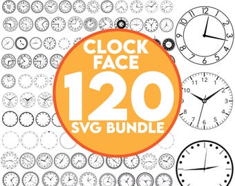 Clock Face Svg Bundle, Clock Numbers, Roman Numeral Clock, Clock Svg, Clock Face Clipart, Clock Face Template, Cut Files, Instant Download