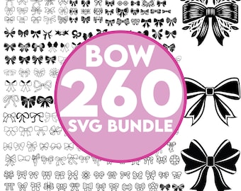 Paquete de moños SVG, plantilla de moño para el cabello, colección de moños SVG, moño de fieltro SVG, silueta de moño para el cabello, archivos de corte Cricut, clip art de moño dibujado a mano, cinta