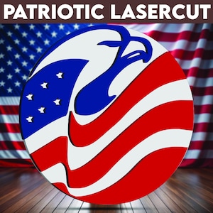 Eagle and Flag SVG, American Flag, Bald Eagle, Laser Cut file, Multilayer, DIY Cutting, Glowforge, Wooden Animal, Wall Decor,pdf,dxf,eps,svg