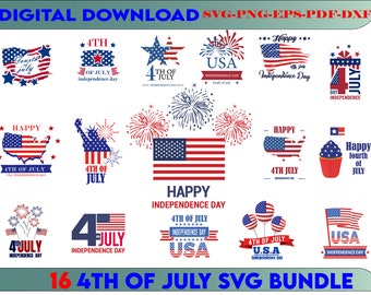 4th of July SVG Bundle,July 4th SVG, fourth of july svg, independence day svg, patriotic svg,pdf,png