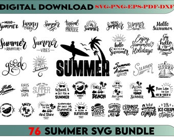 Beach SVG Bundle, Beach PNG Bundle, Summer Clipart, Beach Cut Files for ...