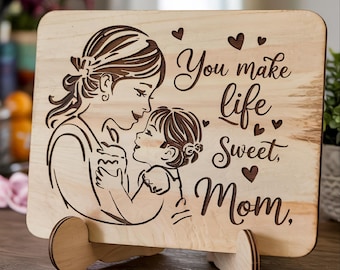 Mother's Day Sign Laser Cut SVG, Mothers Laser Cut , Mother's Day Shelf Sign File, Laser Mother's Day Cut File, Glowforge, Digital Download
