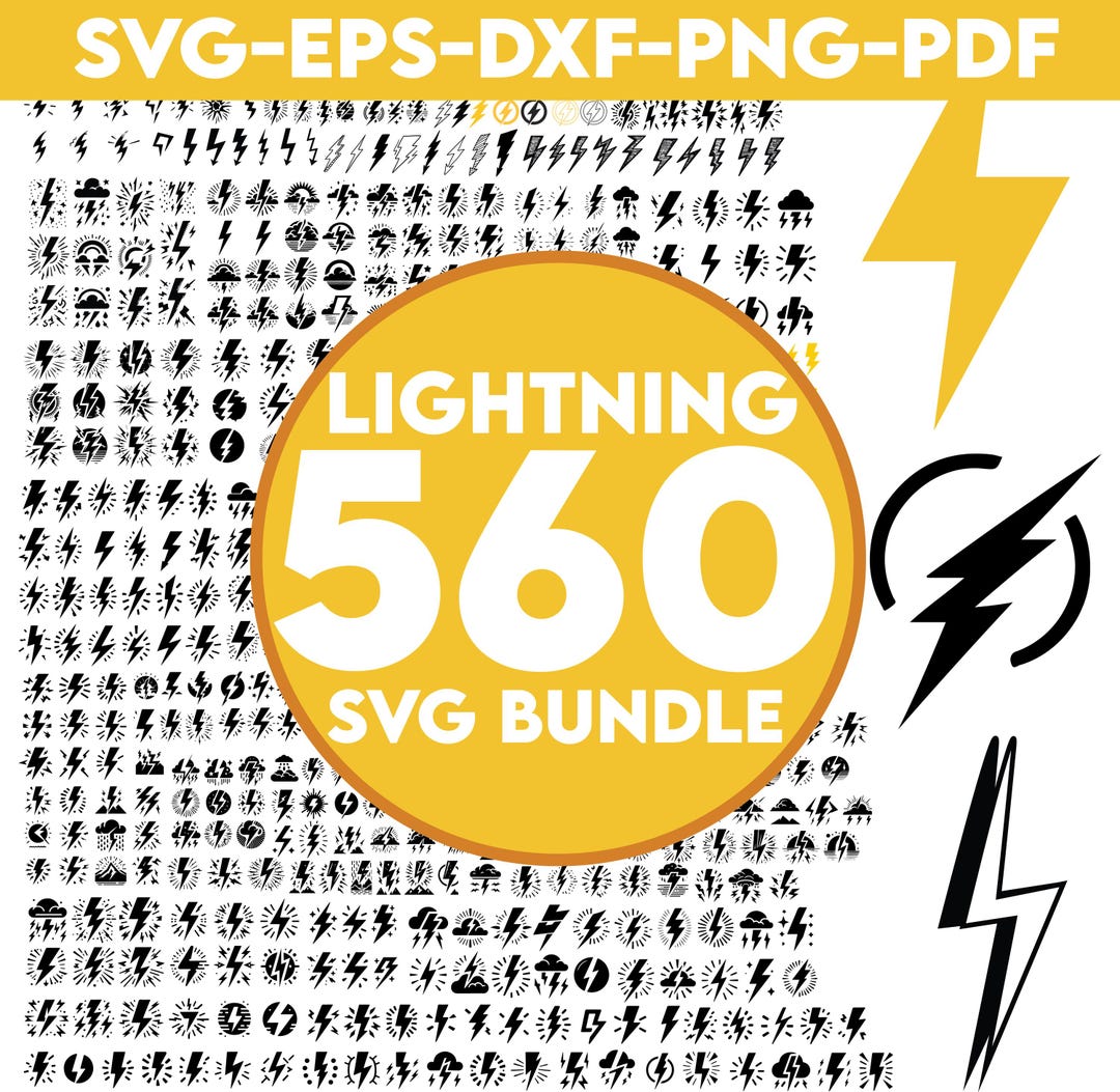 Lightning Bolt SVG Bundle, Thunder Svg, Lightning Bolt PNG Bundle ...