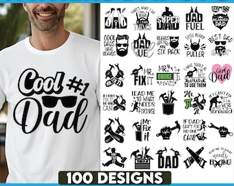 100 Dad Silhouette svg, Vatertag svg, Vatertag Bundle svg, Dad Bundle svg, Papa svg, svg, png, dxf, eps, pdf,