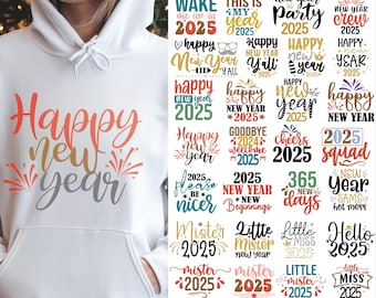 62 Happy New Year SVG Bundle, New Year Svg File, New Year Shirt Design, New Year Outfit Svg, NY 2025 SVG File, NewYear Svg, Svg craftor