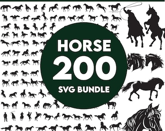 Horse Silhouette | Horse SVG  | Horse Head Svg | Horse Vector | Horse Lover Svg | Horse Cut File| Animal Svg| Horse Heart Svg