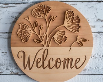 Wooden Welcome Door Hanger | Front Door Decor | Front Door Sign | Newlyweds | Engagement gift