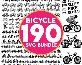 Bicycle SVG Bundle, Bicycle PNG Bundle, Bicycle Clipart, Bicycle SVG Cut Files Cricut, Bike Svg, Bike Clipart, Mountain Bike Svg, Biker svg
