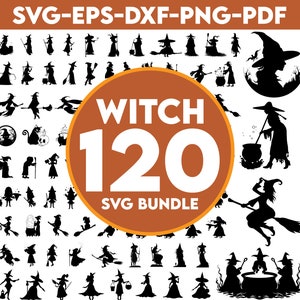 WITCH SVG, Witch Bundle Svg, Halloween Svg, Halloween Witch Svg, Witch Clipart, Witch Cut Files For Cricut, Witch Silhouette
