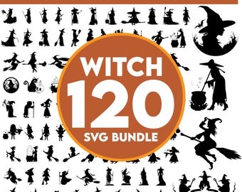 WITCH SVG, Witch Bundle Svg, Halloween Svg, Halloween Witch Svg, Witch Clipart, Witch Cut Files For Cricut, Witch Silhouette