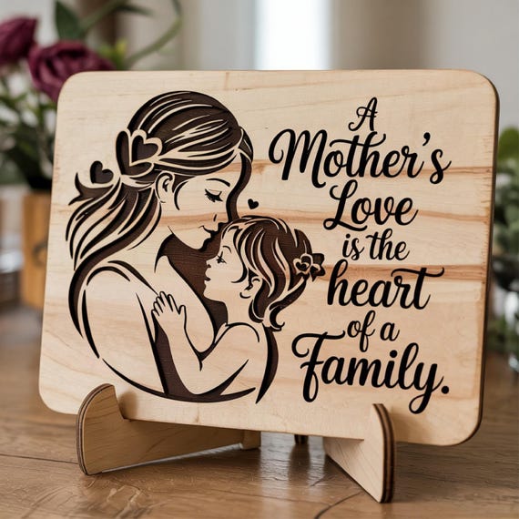 Mother's Day Sign Laser Cut SVG, Mothers Laser Cut , Mother's Day Shelf Sign File, Laser Mother's Day Cut File, Glowforge, Digital Download