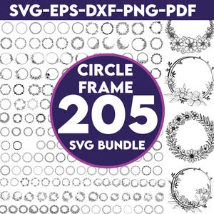 Rama koła SVG | Rama podwójnego koła SVG | Koło SVG | Okrągła rama SVG | Doodle Circle SVG | Rama SVG | Dekoracja ramki koła Ślub