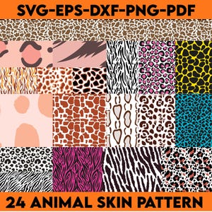 Animal Print SVG Bundle, Animal Print PNG Bundle, Animal Print Clipart, Leopard Print Svg, Cheetah Print Svg, Tiger Print Svg, Cow Print Svg