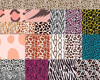 Paquete SVG con estampado animal, paquete PNG con estampado animal, imágenes prediseñadas con estampado animal, svg con estampado de leopardo, svg con estampado de guepardo, svg con estampado de tigre, svg con estampado de vaca