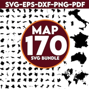Países SVG, pacote PNG - Svg de países do mundo, Svg de países europeus, Svg de mapa mundial, clipart de país, vetor - arquivos cortados para Cricut