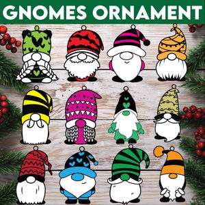 12 Gnomes Ornament svg, Gnomes svg, Baumschmuck, Neujahr Baumschmuck, Laser geschnitten Dateien, Cricut, Silhouette, Glowforge