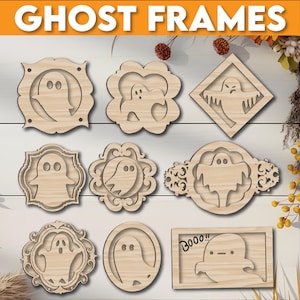Ghost Frames, 9 Styles, Halloween SVG Digital Download for Glowforge or Laser, Halloween Laser files, Halloween Decor, Halloween door signs