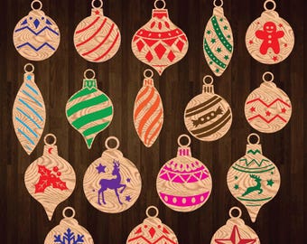 Pode incluir: Um conjunto de 16 designs de enfeites de Natal cortados a laser que apresentam vários padrões e formas, incluindo flocos de neve, estrelas, bengalas de doces e renas. Os enfeites são feitos de madeira e estão prontos para serem pintados ou decorados.