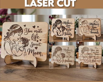 Mother's Day Sign Laser Cut SVG, Mothers Laser Cut , Mother's Day Shelf Sign File, Laser Mother's Day Cut File, Glowforge, Digital Download