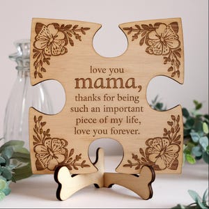 Grazie per essere un pezzo così importante della mia vita File tagliato al laser/Regalo per la festa della mamma per la mamma Regali per la festa della mamma Amo la mamma La migliore mamma di sempre svg