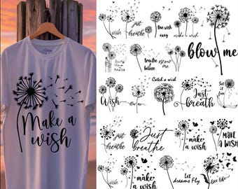 Löwenzahn-Svg-Bundle, Löwenzahn-Svg-Dateien für Cricut, Silhouette, Löwenzahn Png, Clipart, einfach atmen