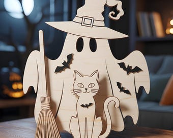 Halloween Shelf Sitter SVG File | Halloween SVG File | Glowforge | Bats | Halloween SVG | Boo Svg | Halloween | Laser Cut File