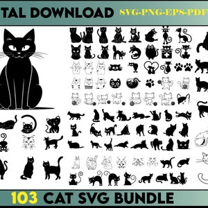 Katzen-Svg-Bundle, Katzen-Silhouette, Katzen-SVG-Datei, Katzenkopf SVG, Katzen-Gesicht SVG, Katzen-Schnittdateien, Katzen-Design, Kätzchen-Svg, Katzenvektor