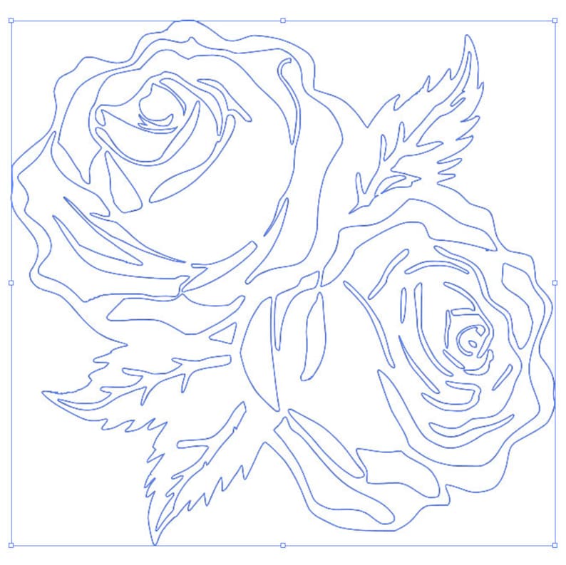 Two Rose Laser Cut Svg Files, Vector Files for Wood Laser Cutting, Rose ...