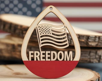 4th of July earring SVG , Independence day earrings digital file, Cut & score SVG laser cut file for laser engravers