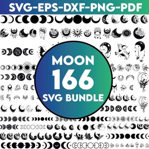 Moon and Stars Svg Bundle Moon Star Silhouette Moon Svg Celestial Svg Moon Star Svg Files for Cricut Night Sky Svg Instant Download