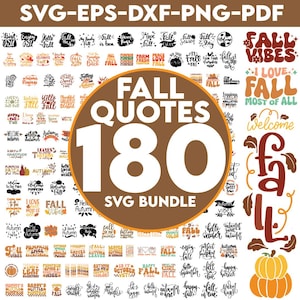 180 Fall Quotes SVG Bundle, Fall SVG Files, Fall round sign svg Bundle, Fall porch sign svg, Halloween Svg Files, Autumn Svg Bundle, DXF