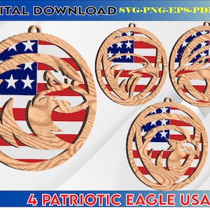Patriottische Eagle Amerikaanse vlag, meerlaagse Eagle Glowforge, Eagle SVG, 4 juli SVG, Eagle USA vlag Svg-bestanden, Laser Ready Cut-bestand