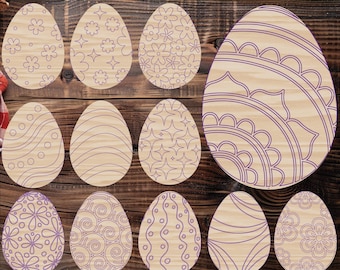 13 Easter Eggs DIY Paint Kit SVG, Easter Eggs Shelf Sitter laser cut file, Standing Easter Eggs SVG, Easter laser file, Glowforge svg