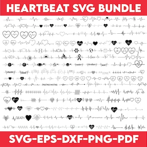 HearthBeat SVG Bundle, HearthBeat Clipart, Herzschlag Plotterdatei für Cricut, Herzschlag svg, HearthBeat Png HearthBeat dxf, HearthBeat eps
