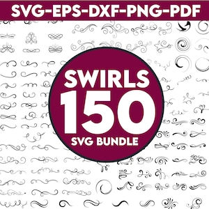 May include: A collection of 150 black and white swirl designs in an SVG bundle. The designs are perfect for adding a touch of elegance to your projects.