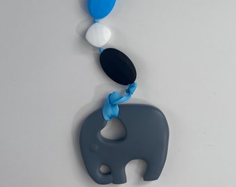 Silicone Elephant Pacifier Clip set with pendant