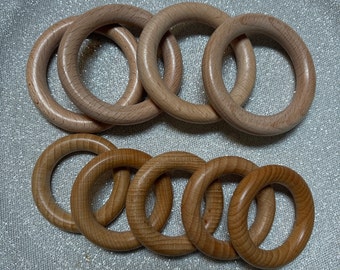 Anelli in legno Macrame / Fornitura artigianale/ Set di anelli in legno da 70 mm e 55 mm da 10