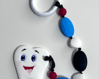 Beaded Tooth silicone car seat hook pacifier clips and pendant