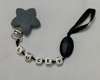 Silicone Personalized  Pacifier Clip- Choose your own name