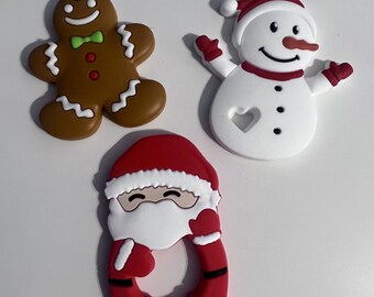 Silicone Christmas Pendants with bumps and grooves