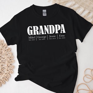 Custom Grandpa Shirt, Personalized Grandpa Tshirt with Grandkids Name, Father&#39;s Day Grandpa Gift Free Message Insertion