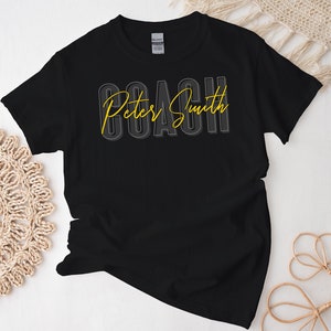 Personalisiertes Coach-Namensshirt, Personalisierung Coach-Tshirt, Geschenk für Coach-T-Shirt