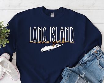 Long Island Sweatshirt, Urlaubsreise nach Long Island Pullover, Kuscheliger Unisex Rundhalsausschnitt