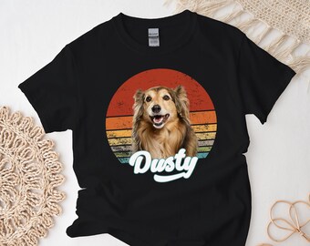 Custom Dog Shirt, Customize Vintage Dog Tshirt, Personalize Your Dog Photo with Retro tyle