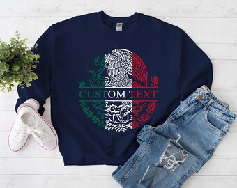 Aangepast sweatshirt met Mexico-embleem, gepersonaliseerd wapen van Mexico